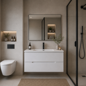 Norbad Hvit 9316- 80 cm Komplett Pakke