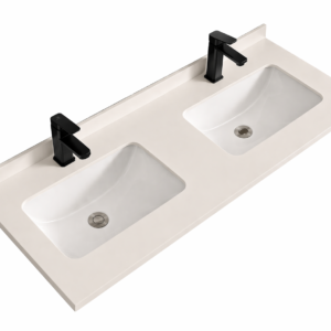 Dobbel servant 120 cm varm hvit